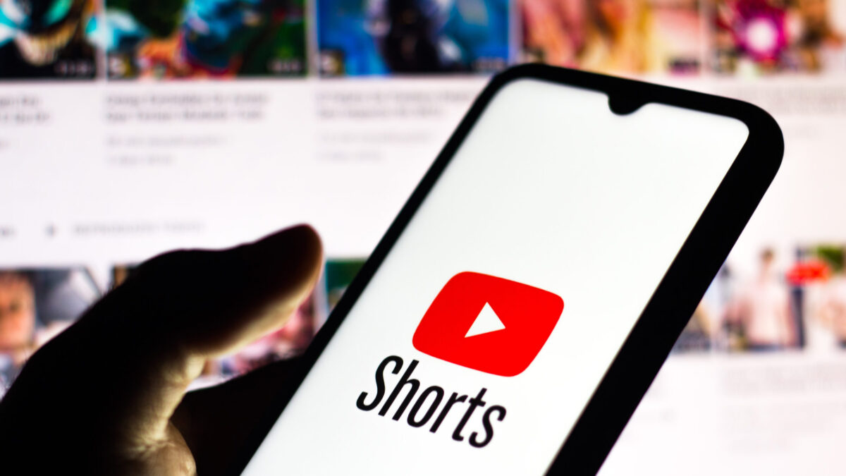 A phone displaying YouTube Shorts