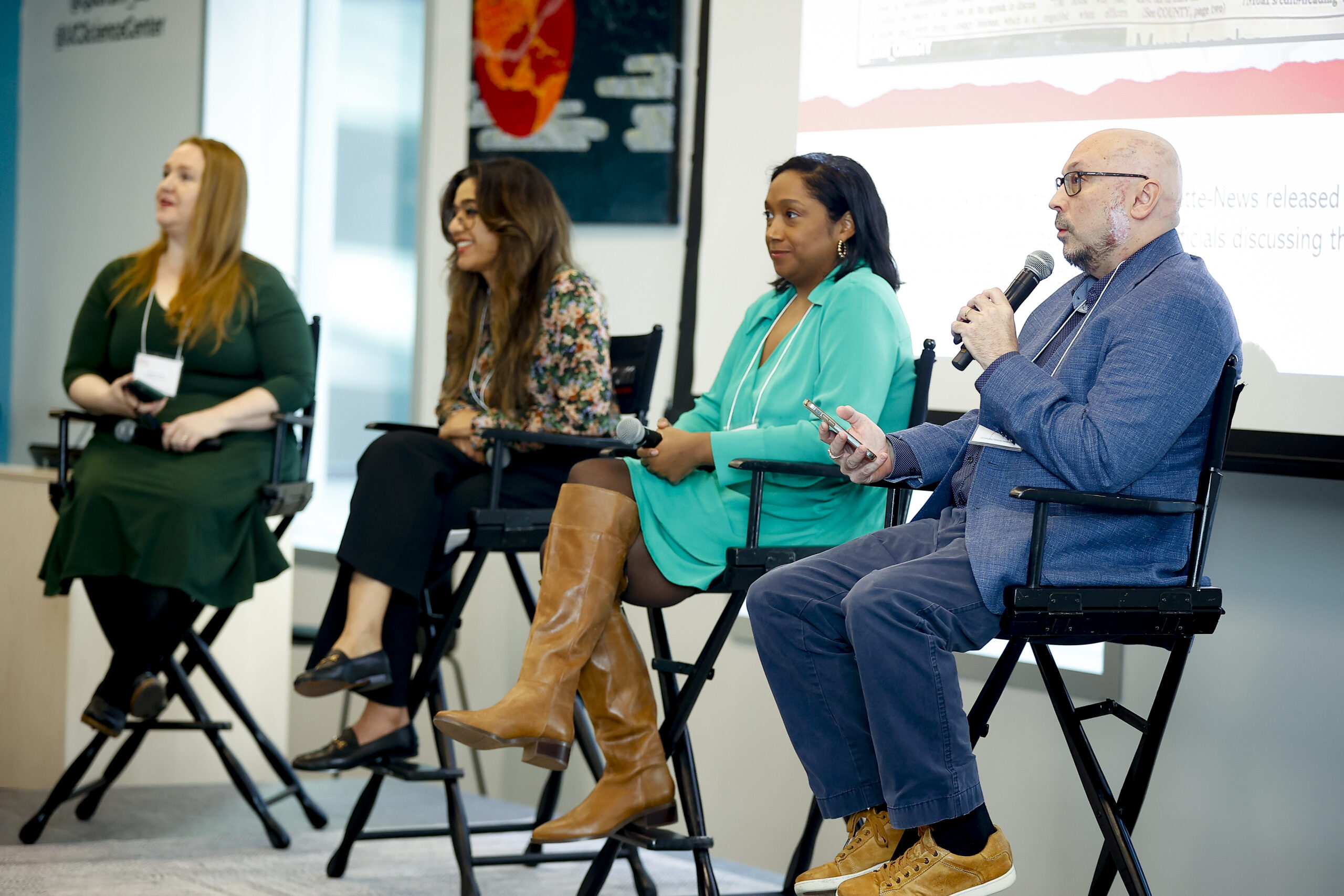 Fiona Morgan, Silvia Rivera, Lauren Williams, and Rob Collins speak on a panel at the Summit.